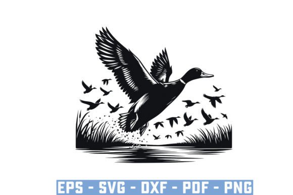 Download Flying Mallard Duck Silhouette Files Svg - Silhouette files Collection