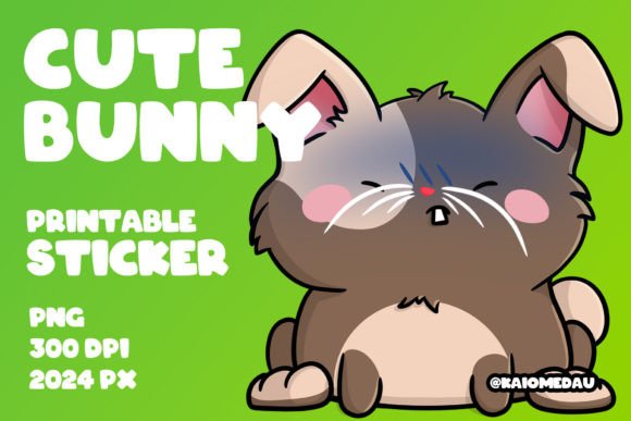 Download Cute Bunny Printable Sticker - Regreted - Sticker Collection