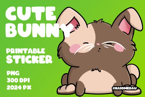Download Cute Bunny Printable Sticker - Sticker Collection