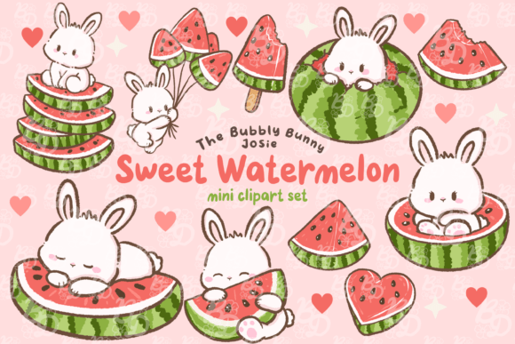 Download Kawaii Bunny Sweet Watermelon - Premium Resources
