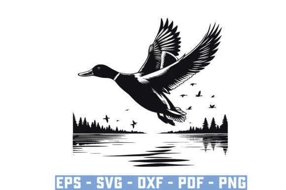 Download Flying Mallard Duck Silhouette Files Svg - Silhouette files Collection