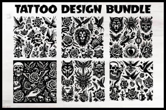 Download Tattoo T-Shirts, Stickers Design Bundle - Sticker Collection