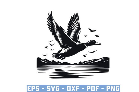 Download Flying Mallard Duck Silhouette Files Svg - Silhouette files Collection